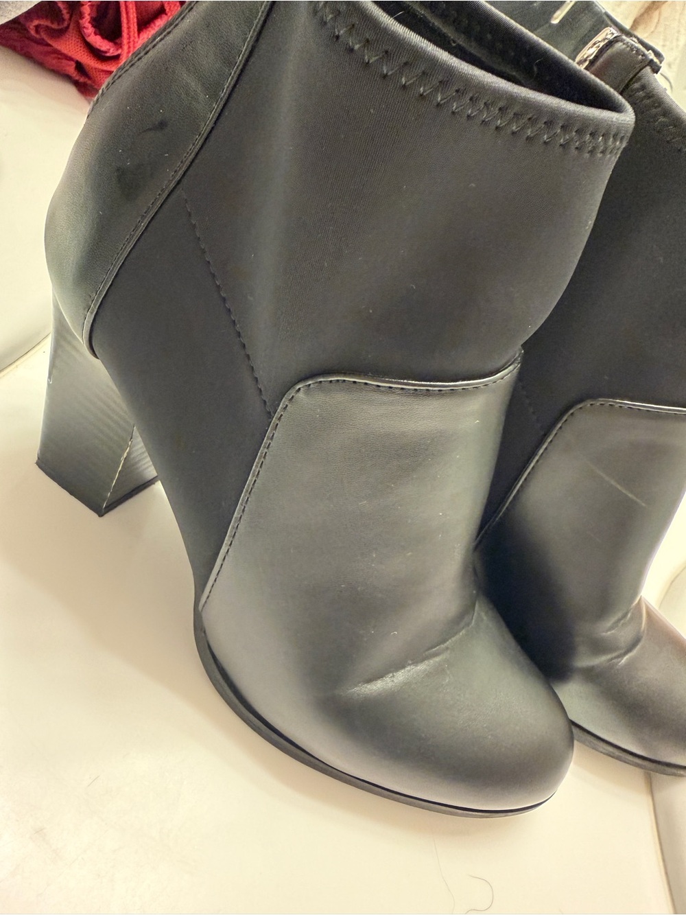 Adrienne Vittadini Black Block Heel Ankle Booties